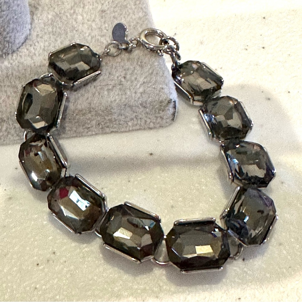 Loft Bracelet, Silver Tone W/ Rectangular Acrylic… - image 4
